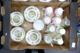 A mixed collection of Royal Albert Chelsea Bird & Lady Carlyle patterned tea ware: all seconds