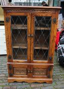 Old Charm oak side cabinet: 81cm W x 130cm H.