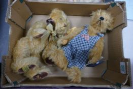 Two Quality Teddy Bears including Merrythought Millenium Bear & Karin Schuler Troll Bear, largest