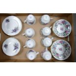 Crown Staffordshire & Henley China Floral Decorated tea ware: