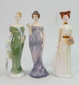 Three Royal Doulton figures: Lorna HN2311 2nd, Emily HN3004 & Harmony HN2824, some marked with