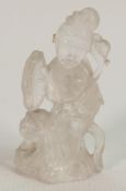 Rock Crystal Carved Figure of Geisha: height 12cm ref 163
