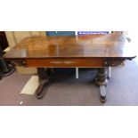Regency Fruit Wood Libary Table: length 142, depth 63 and height 72cm