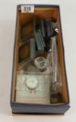 Shoe box containing crowns from 1937 other coins charm bracelet etc: Includes 2 x 1937 50% silver