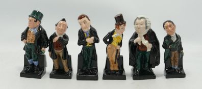 Royal Doulton Dickens Figures: Stiggins, Buzfuz, Dick Swiveller, PeckSniff, Uriah Heep & Bill