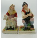 Two Staffordshire Type figures: height of tallest 16cm(2)