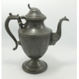 Victorian Pewter Teapot: height 25cm