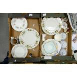 A collection of Floral Tea & Dinnerware: in well used condition(2 trays)