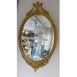 Regency Style Large Gilt Framed Wall Mirror: height 104cm