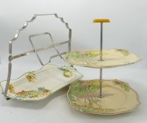 Two Floral Decorated Cake Stands(2):