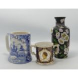A mixed collection of items to include: Chinese Vase, Fine Staffordshire Ware Louisiana theme