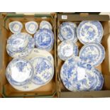 A collection of Spode Italian , Christmas, Grapes, Rochelle & similar Patterned plates, servers &