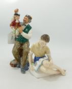 Doulton figures x 2 Treasure Island HN2243 and puppetmaker HN2253: Both in good condition.