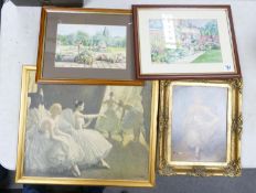 A Group of Four Framed Watercolours & Prints(4)