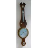 Early 19th Century Inlaid Mahogany Barometer: damage to glass