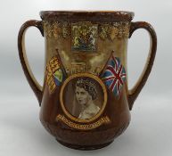 Royal Doulton limited edition loving cup: 1953 Coronation. Number 107/1000 with certificate and