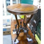 Reproduction Cabrio Legged Mahogany Occasional Table: height 70cm & diameter 60cm