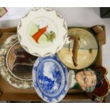 A collection of Royal Doulton items to include: large Zulu Girl Charger, Large Character Jug Dick