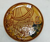 Poole pottery Aegean charger: with Viking design