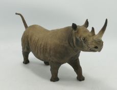 Coalport Ceramic Model of Rhinoceros: height 15cm