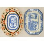A collection of Blue & White & similar Large Mreat Platters: largest 44cm(3)