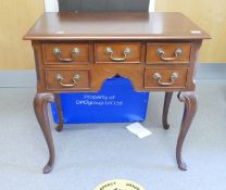Reproduction Cabrio Legged Ladies Desk/ Side Table: width 77cm,. height 74cm and depth 44cm