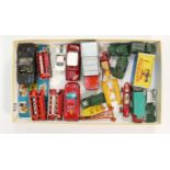 A collection of 18 unboxed mainly matchbox & Dinky cars & vehicles: A couple of losses noted and a