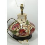 Moorcroft Squat Cream Ground Lamp Base: height to fitting 23cm