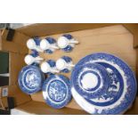 A collection of Blue & White Ironstone Tea & Dinner Ware: