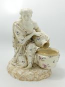 Very large Royal Worcester figure 1918: Bearing a puce backstamp with a star & 2 dots, this is