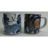 Copenhagen Annual Fajance Mugs Denmark Decorated by Danish Designers Years 1973 & 1974(2): height