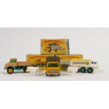 Three Matchbox Lesney boxed vehicles: Cattle truck near mint with 2 cattle - box poor, Unimog