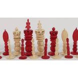 19th Century Burmese / Chinese Bone Chess Set: height of King 7.7cm Only Uk Postage is available