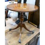 Reproduction Mahogany Occasional Table: height 54cm