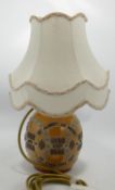 Doulton Lambeth Motto Ware Lamp Base: height with shape 35cm