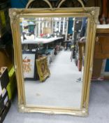 Gilt Framed Wall Mirror: 106 x 75cm