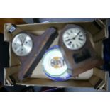 Two Oak Cased Mantle Clocks: together with Oriental & Open university Theme plate