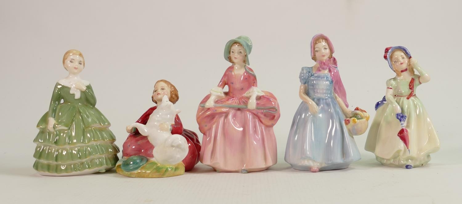 Royal Doulton Child Figures: Boo Peep HN1811, Home Again Hn2187, Babie HN1879, Belle HN2340 &