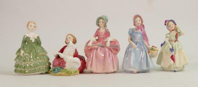 Royal Doulton Child Figures: Boo Peep HN1811, Home Again Hn2187, Babie HN1879, Belle HN2340 &