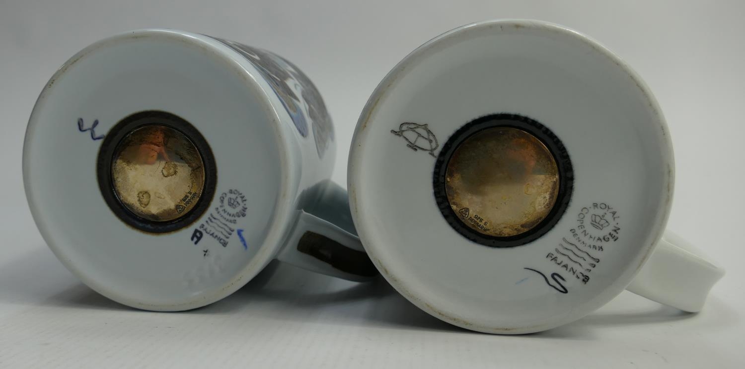 Copenhagen Annual Fajance Mugs Denmark Decorated by Danish Designers Years 1979 & 1980(2): height - Image 2 of 2