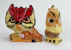 Lorna Bailey pair of birds: Tiny Quakers the Duck & Hootie the Owl