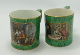 Two 19th Century Prattware Mugs: height of each 10cm(2)