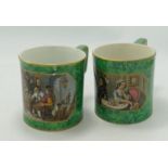 Two 19th Century Prattware Mugs: height of each 10cm(2)