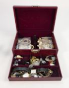 Box full of interesting watches and jewellery including gold and silver: Watches include Omega,