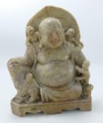 Large Carved Soapstone Budha Figure: height 22cm