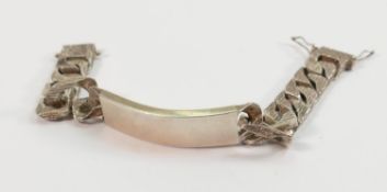 Heavy solid hallmarked silver gents ID bracelet: Gross weight 65.6 grams. Wearable length 19cm / 7.