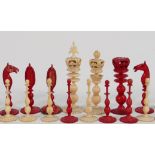 Small 19th Century Burmese Bone Chess Part Chess: height of King 7.5cm, damages noted Only Uk