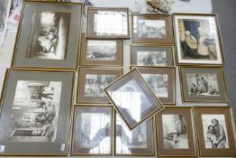 A collection of Framed Black and White Rural Life theme Photographs(15)