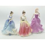 Royal Doulton Lady Figures: Victoria HN4623, Lorraine HN3118 & Leonardo Figure Victoria(3)