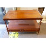 Mahogany Coffee Table with brass gallery top: length 90cm, depth 53cm